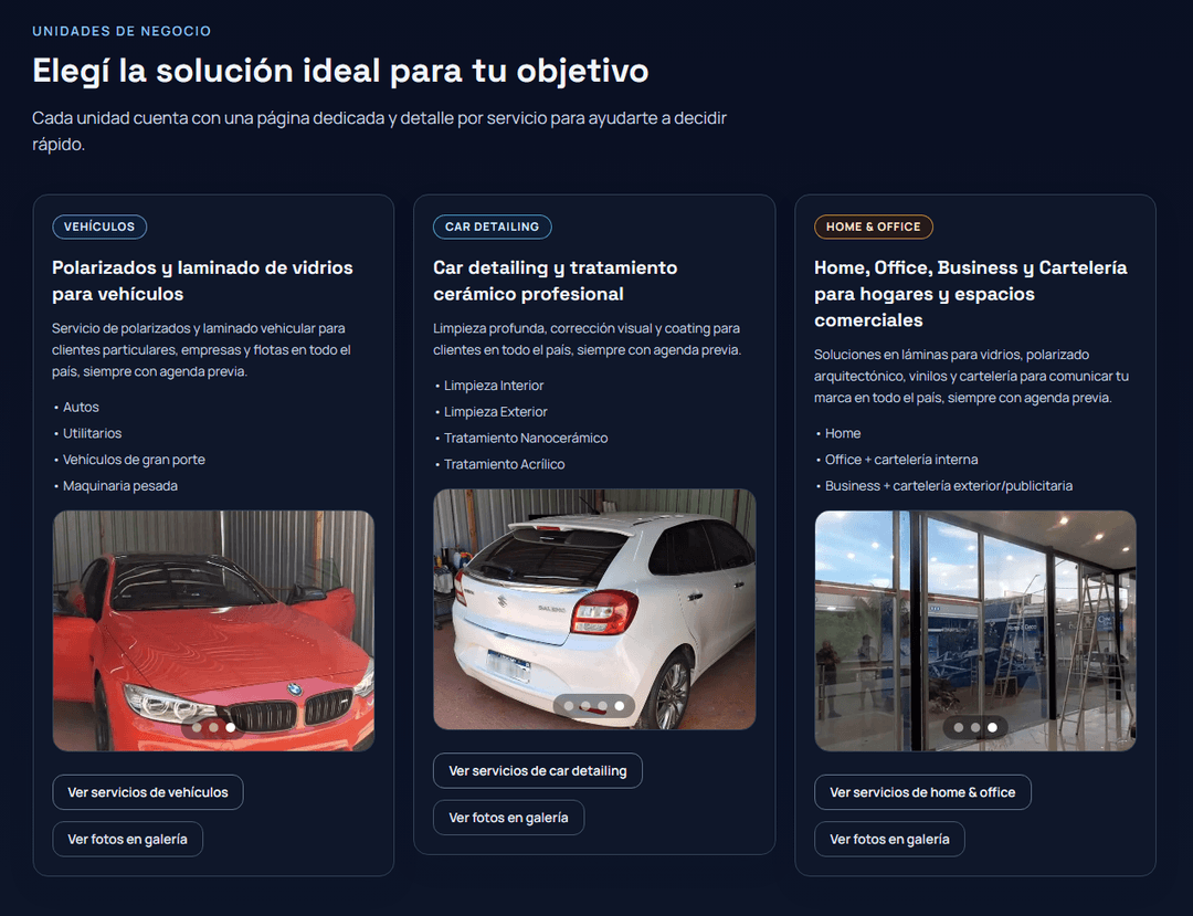 Polarizados del este - captura del sitio web